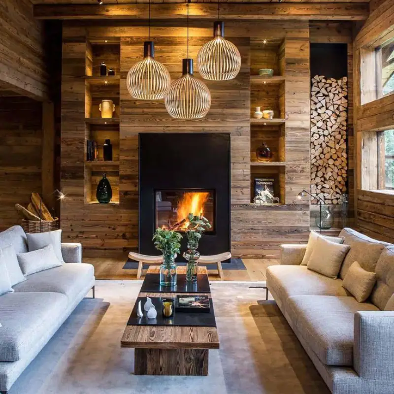 rénovation chalet à la montagne à Saint Nicolas de Véroce, ambiance cozy au coin du feu